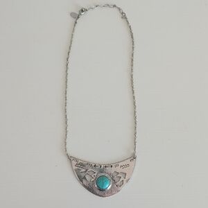 American Eagle Outfitters Silver Necklace with Turquoise Detail